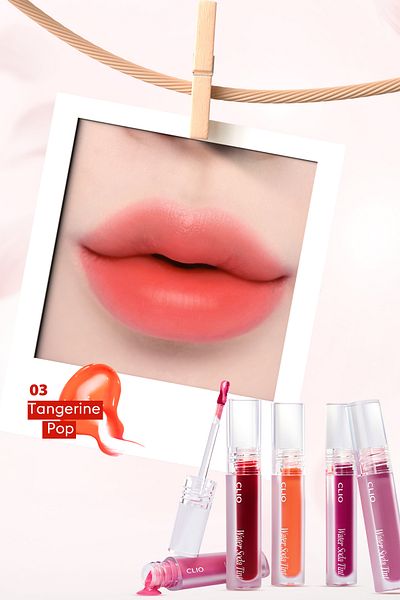 CLIO Lightweight Tint Water Soda Tint Offering Ultra Lasting, Vibrant Color (03 Tangerine Pop)