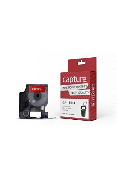 Inna marka Bandă adezivă Capture Vinyl 12mm x 5.5m negru pe alb, CA-18444