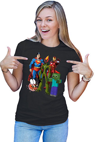 OEM Tricou Femei Superman Minecraft Zombie Courage Ironman Ben10