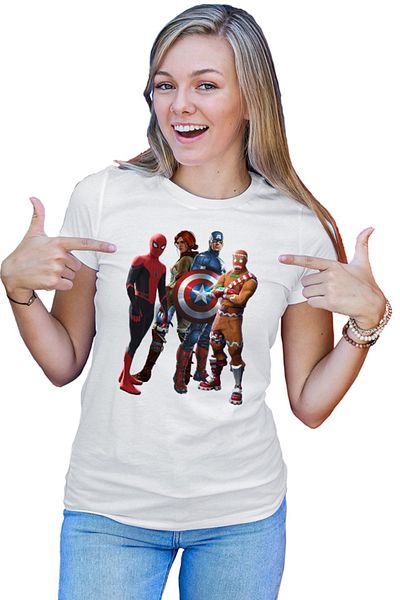 OEM Tricou Femei Witcher Spiderman Captain America Skin Battle Royale
