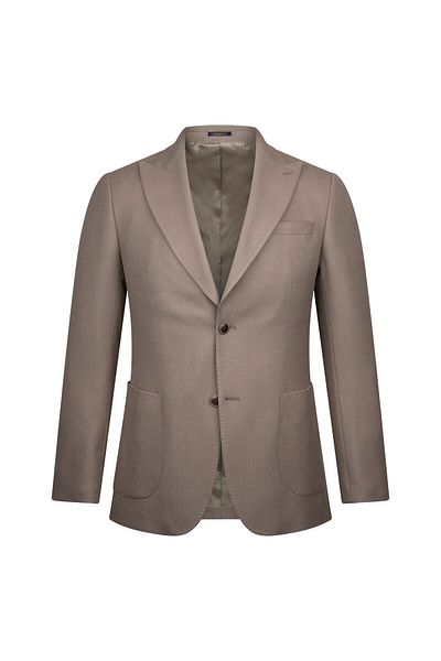 Hatemoğlu Mink Comfort Fit Pointed Collar Patterned Classic Jacket