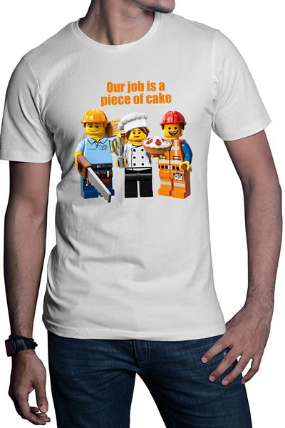 OEM Tricou barbati Jobs Piece of Cake Easy Delicious Food