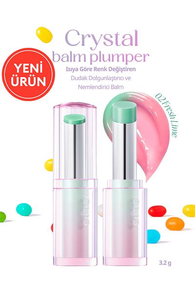 CLIO Color Changing Lip Plumping Balm Crystal Balm Plumper According to Heat (02 Fresh Lime)