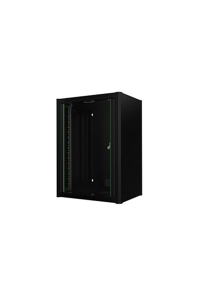 Inna marka Szafka Rack Lanview 19" 16U do montażu na ścianie 600x450x823mm czarna, RWM16U45BL