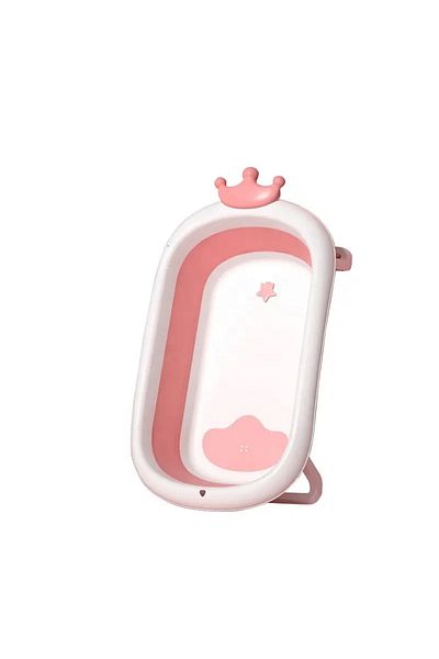 Little Mom Cadita pentru bebelusi pliabila cu pernuta reductor Little Mom King Pink, dimensiune 82 x 50 x 21.5