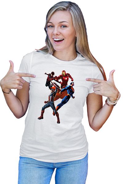 OEM Tricou Femei Captain America Shield Venom Superman Ironman