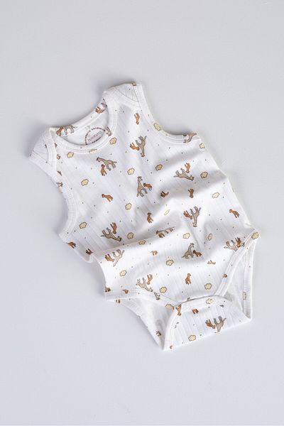 Bondberro 2-Piece Set Camisole Envelope Collar Zero Sleeve Newborn and Baby Bodysuit