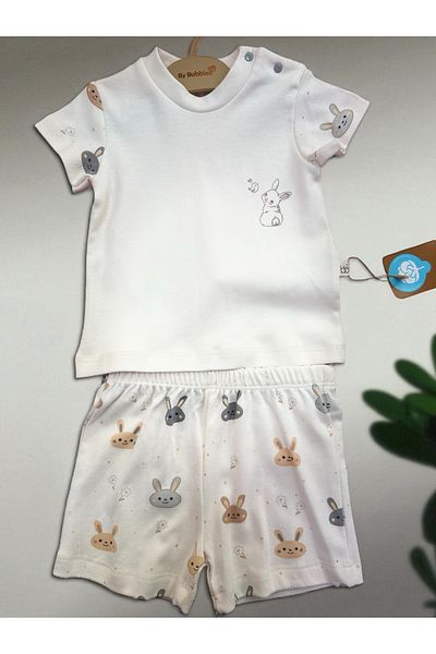 by bubbles Baby Girl Rabbit Detailed Bottom Top Set