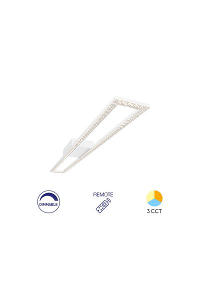 Braytron Lustra LED 40W Crystal-3IN1-Telecomanda-DIM-Alb
