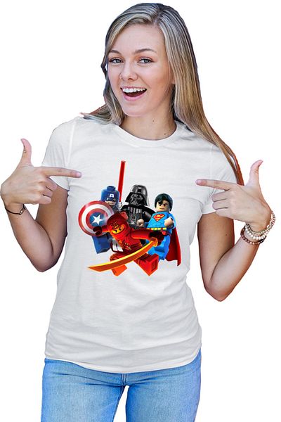 OEM Tricou Femei Heroes Group Superman Darth Vader Captain America