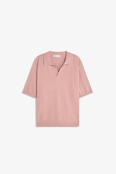 Bershka Textured terry polo shirt