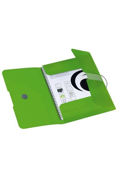 Herlitz Dosar cu elastic, format A4, cotor 30 mm, material PP, culoare verde opac