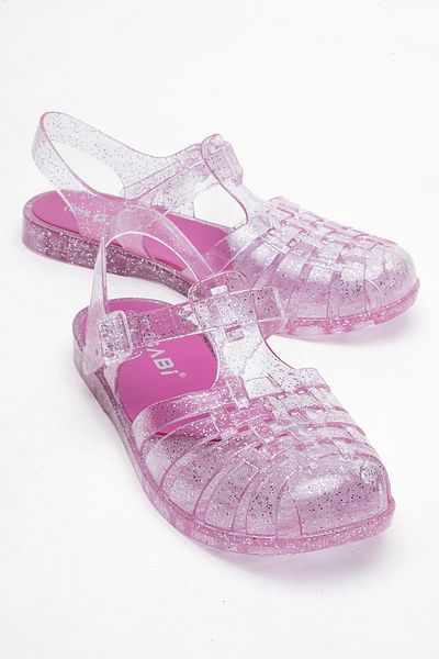 CCWAY AYAKKABI Closed Front Beach Sandals Lila Silvery
