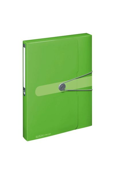 Herlitz Dosar cu elastic, format A4, cotor 40 mm, material PP, culoare verde opac, buton de închidere