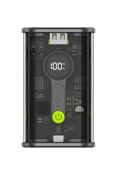 GOUİ Nano Transparent Portable Battery 10,000mAh – Fast Charging with Multi-Device Support, Qualcomm Qu