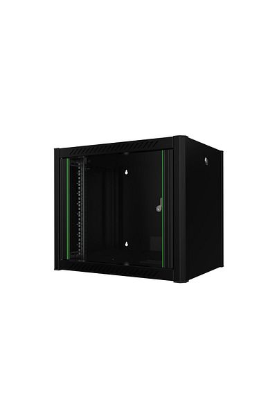 Inna marka Lanview Szafa Rackowa 19" 9U na Ścianę 600x450x512mm Czarna, RWP09U45BL