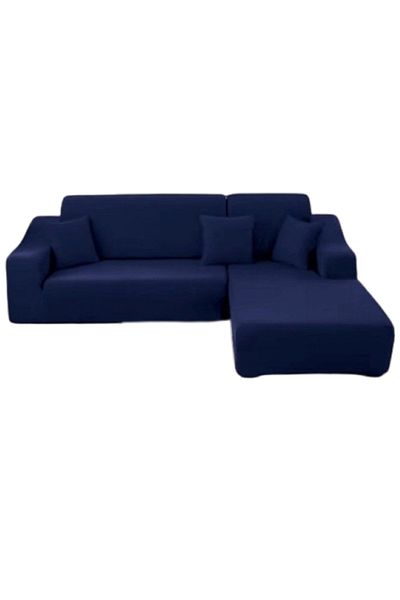 OEM Husă elastică pentru canapea de colț, Uni, 140x180cm/180x230cm, bleumarin