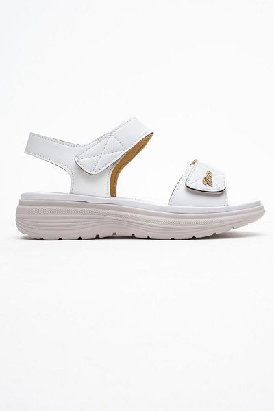 CCWAY AYAKKABI Women's Double Velcro Sandals White