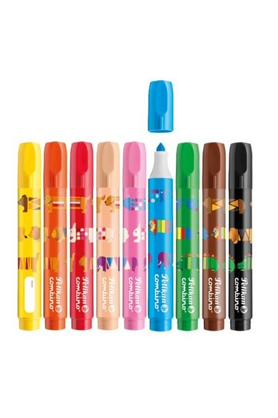 Pelikan Combino Super 411 Marker Set Thick Tip, Material Plastic, Assorted Colors, Set of 9