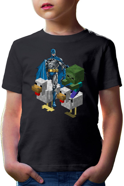 OEM Tricou copii Batman Minecraft Chicken Race Zombie Puzzle Pixels