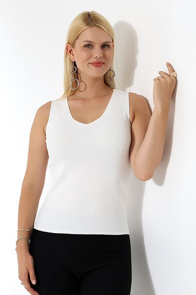 Devinka    Women's V-Neck Knitwear Blouse