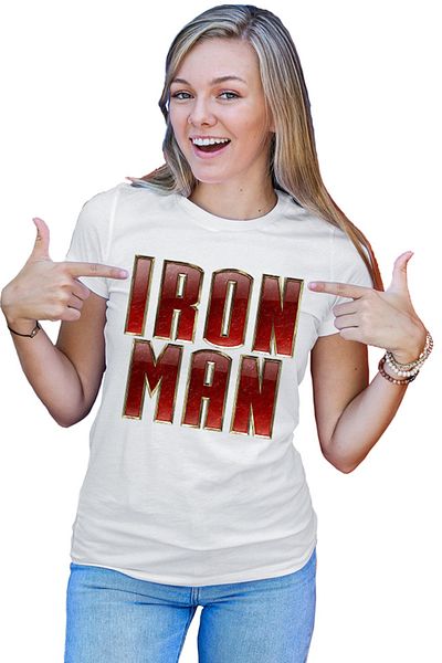 OEM Tricou Femei Ironman Logo Metal Comics Cartoons American