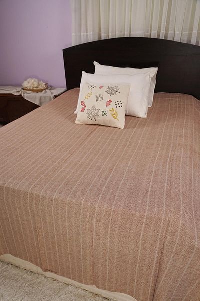 Defne&Apollon İpekçilik Natural Line – Handwoven 80% Cotton 20% Linen Double Pique - Salmon