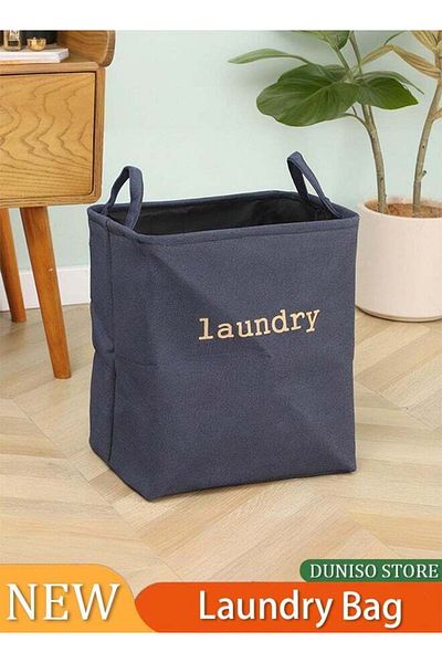 Generic Foldable Laundry Bag with Handles, Fabric Collapsible Rolling Laundry Hamper, Foldable Narrow Corner