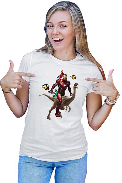 OEM Tricou Femei Ironman Minecraft Floppy Bird Parrot Jurrasic Park