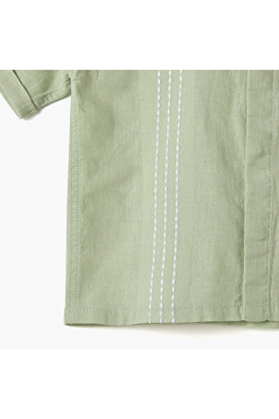 Juniors Stripe Detail Shirt with Short Sleeves
