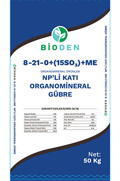 Bioden 8-21-0 + 15SO3 ORGANOMİNERAL GÜBRE