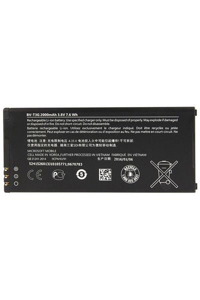 CoreParts Bateria do Microsoft Lumia 650, 7.6Wh Li-ion 3.8V 2.0Ah, MBP1182