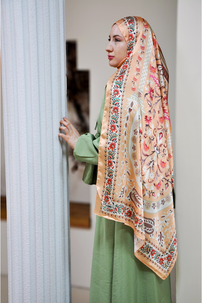 MSCARFS شال حريري بنمط الربيع المخفي من جانجان