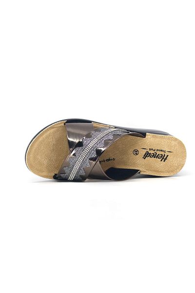 henedi Women's Wedge Heel Stone Slippers