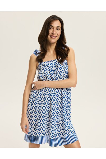 ESOTIQ Cămașă de noapte pentru femei, cu bretele, model mediteranean | Rekha