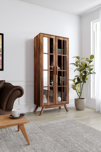 KIYMIK HOME Piyan Kitaplık - Size Özel Üretim - Gerçek Ağaç - Ceviz