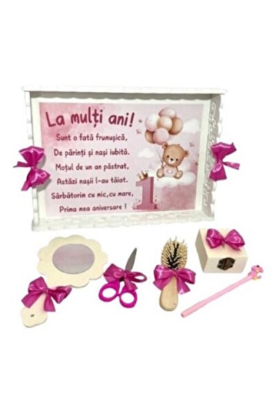 OEM Set tava mot/turta 6 piese, personalizat ursulet baloane, fete