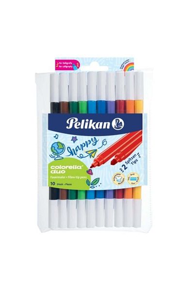 Pelikan Colorella Duo C407 Markers, Material Plastic, Assorted Colors, Set of 10, Blister