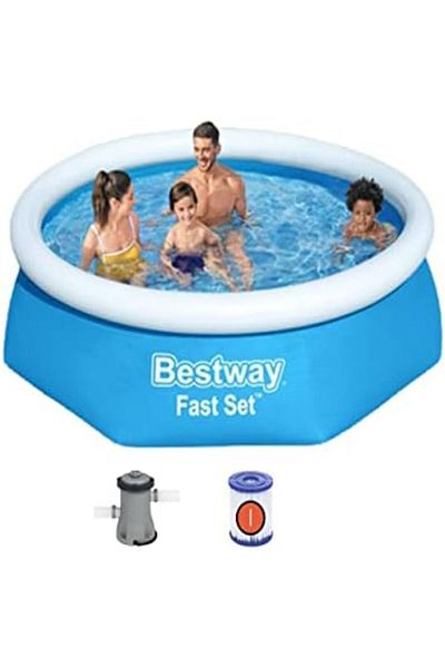 BESTWAY مسبح سريع التركيب، 244 سم × 61 سم، متعدد الألوان، 26-57450