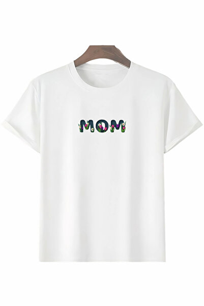 velmorafashion Velmora Mother's Day Special Design Mom Flower Printed T-Shirt - White -