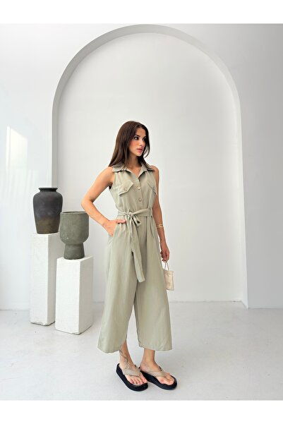 ABOUT US REGULAR KALIP KUŞAK DETAYLI YAZLIK TULUM #7945