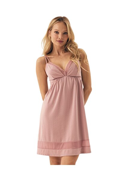 ESOTIQ Cămașă de noapte pentru femei, cu bretele reglabile, detalii feminine ...