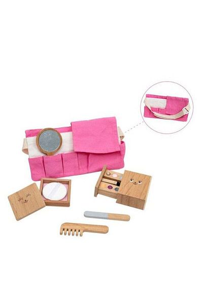 COOYA Wooden Beauty Salon Toys for Girls, Make Up Set Toy Gift,Wooden Makeup Kit for Toddlers