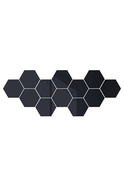 LEAXOR Set 12 autocolante pentru oglinzi de perete, LEAXOR, design hexagonal decorativ
