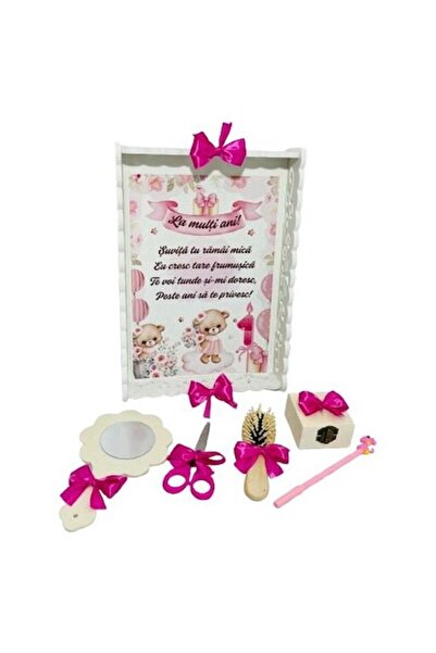 OEM Set tava mot/turta 6 piese, personalizat ursulet cu flori