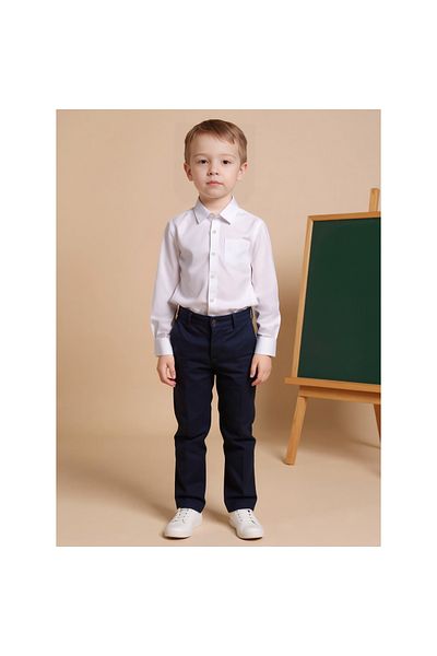 Juniors Solid Shirt with Long Sleeves and Chest Pocket