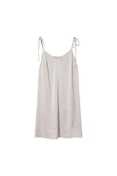 ESOTIQ Cămașă de noapte pentru femei, din satin, cu bretele, decolteu în V | Rară