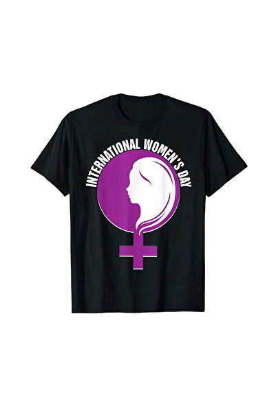velmorafashion Velmora Special B Printed T-Shirt for March 8Th, International Women's Day - Black -
