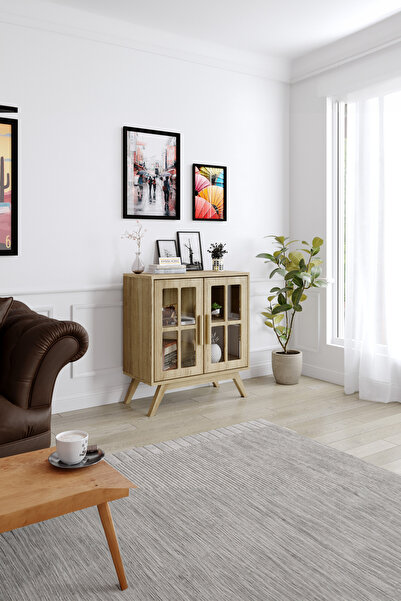 KIYMIK HOME Piyan Dresuar - Size Özel Üretim - Gerçek Ağaç - Kestane