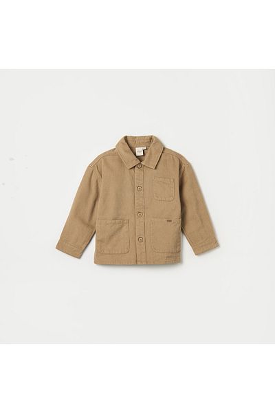 ELIGO Solid Shirt with Long Sleeves and Pockets